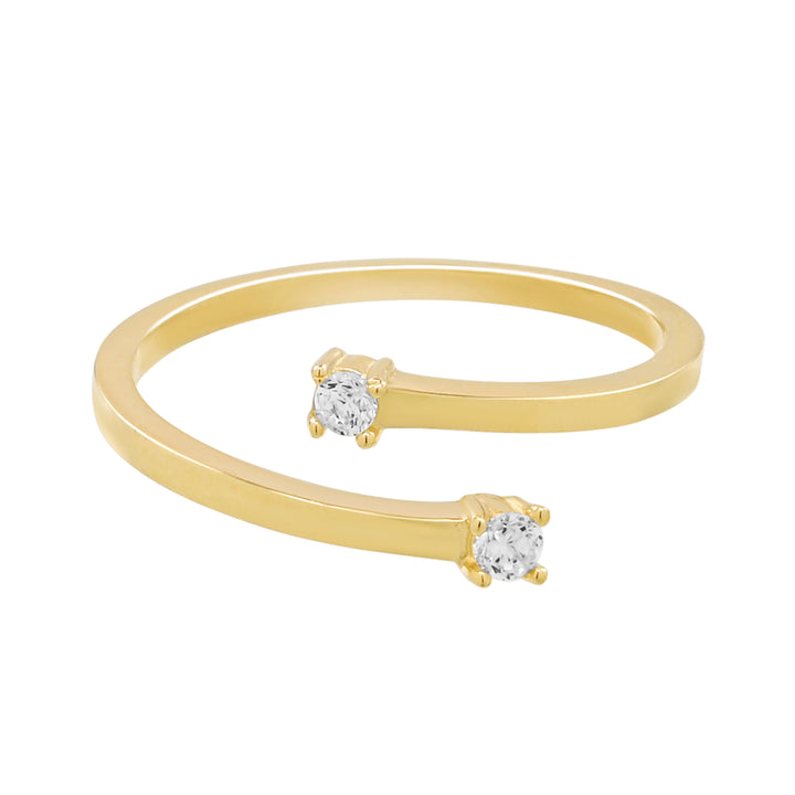 10k Solid Gold CZ Open Ring - Rings -  -  - Azil Boutique