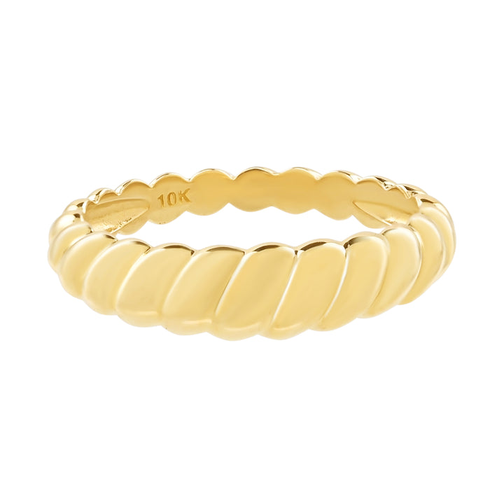 10k Solid Gold Twist Ring - Rings -  -  - Azil Boutique
