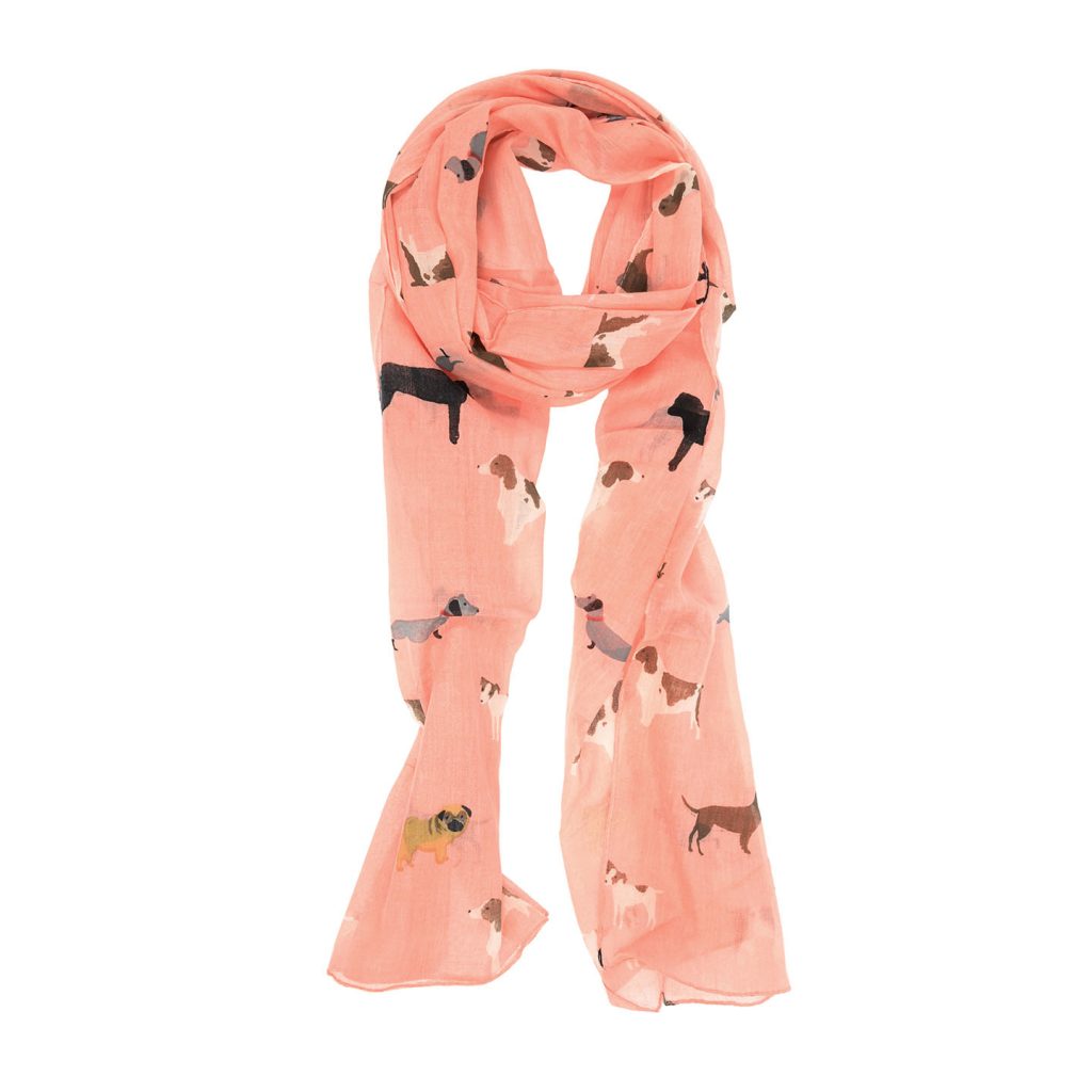 Cotton Dog Print Scarf (more colors) - Scarves - Dusty Pink - Dusty Pink - Azil Boutique