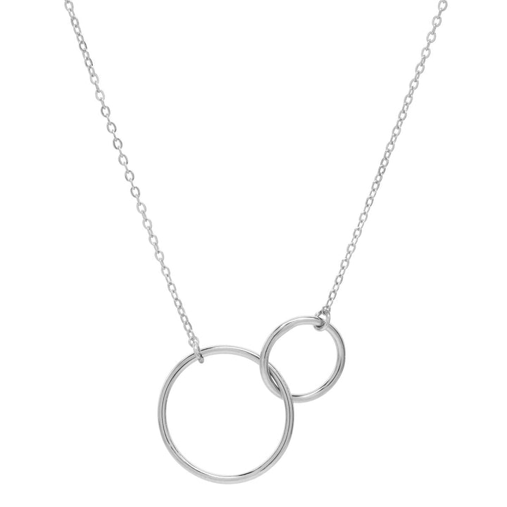 Circle Duo Necklace - Necklaces - Silver - Silver / Large - Azil Boutique