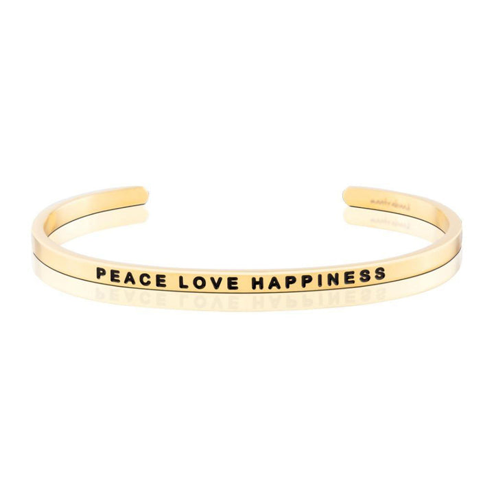 Mantra Bands - Bracelets - Gold - Gold / Peace Love Happiness - Azil Boutique