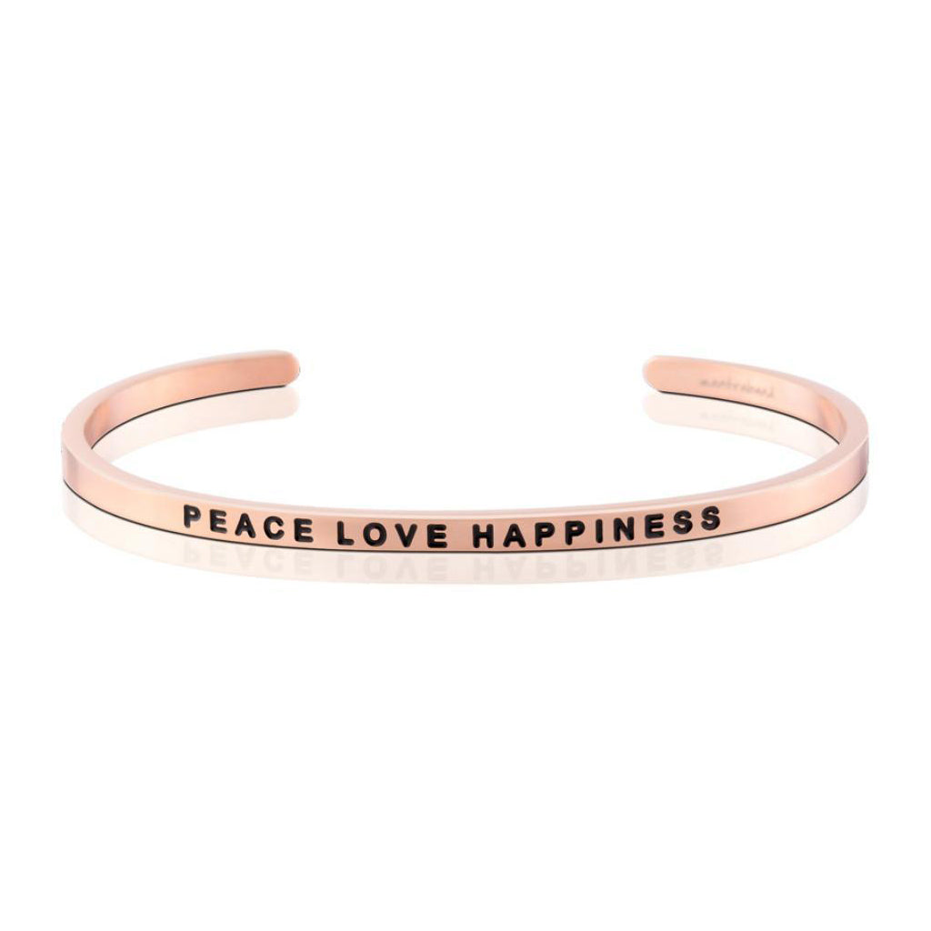 Mantra Bands - Bracelets - Rose Gold - Rose Gold / Peace Love Happiness - Azil Boutique