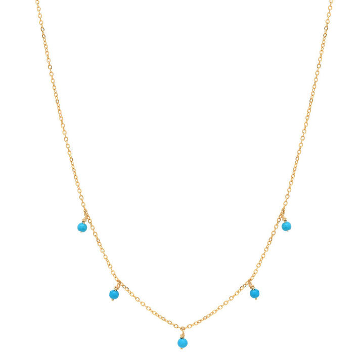 Tiny Turquoise Stone Drop Necklace - Necklaces -  -  - Azil Boutique