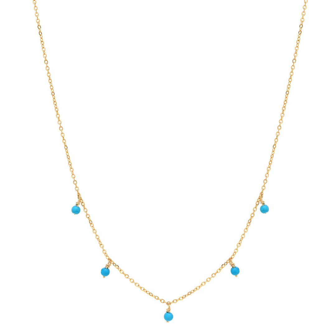 Tiny Turquoise Stone Drop Necklace - Necklaces -  -  - Azil Boutique