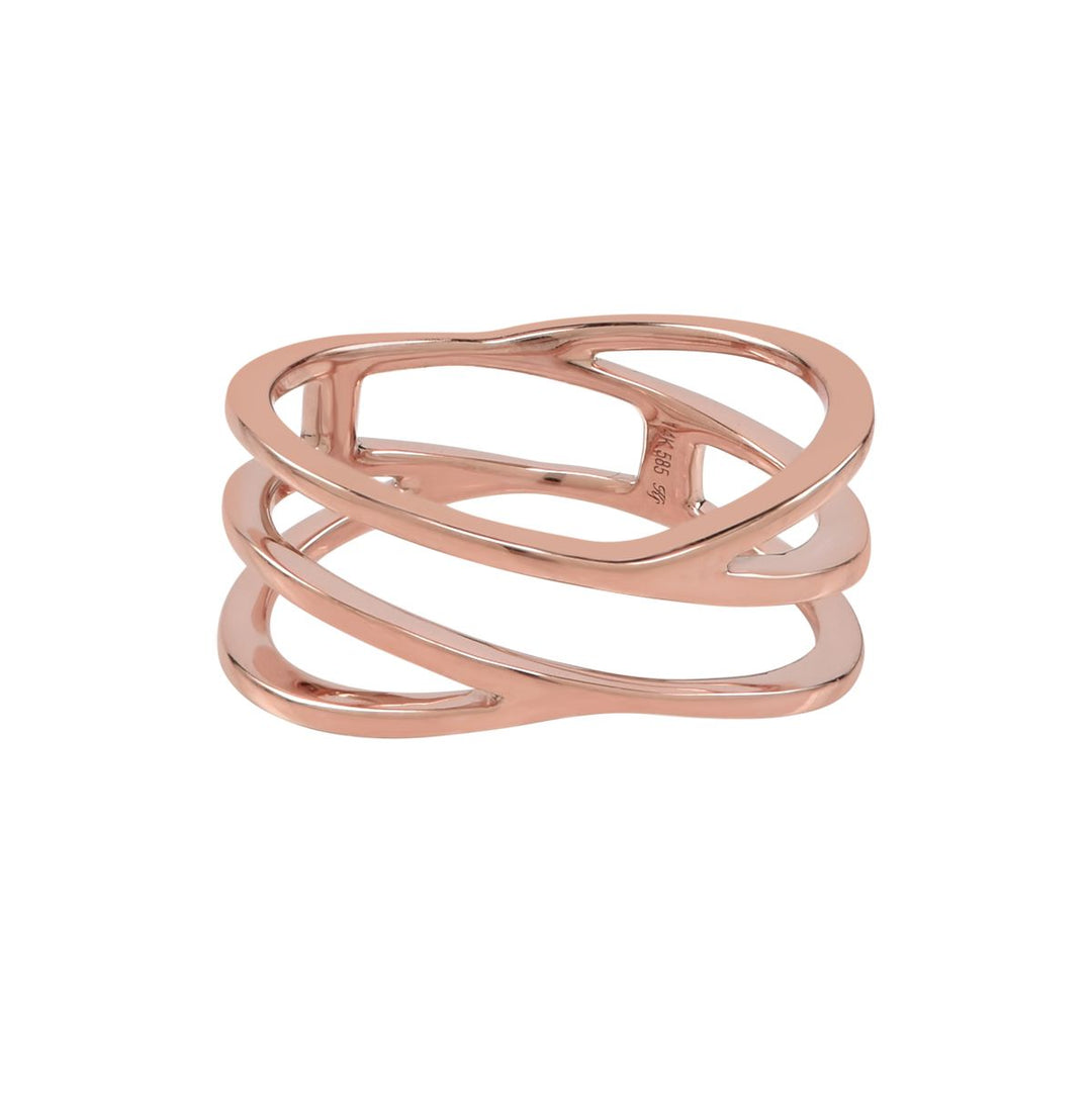 14k Swirl Ring - Rings - Rose Gold - Rose Gold / 5 - Azil Boutique