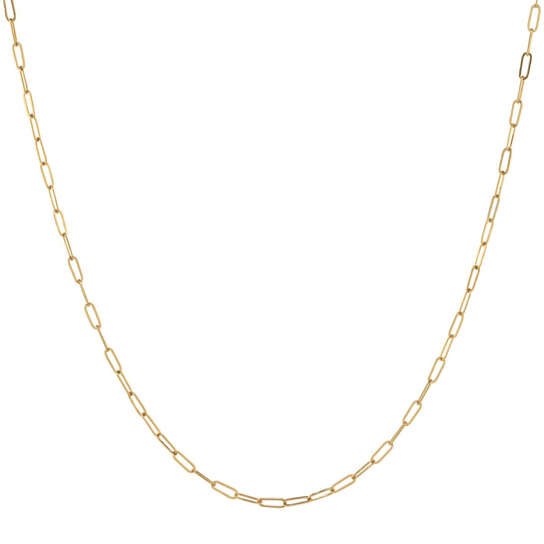 Thin Oval Link Chain Necklace - Necklaces - Gold - Gold / 14" - Azil Boutique