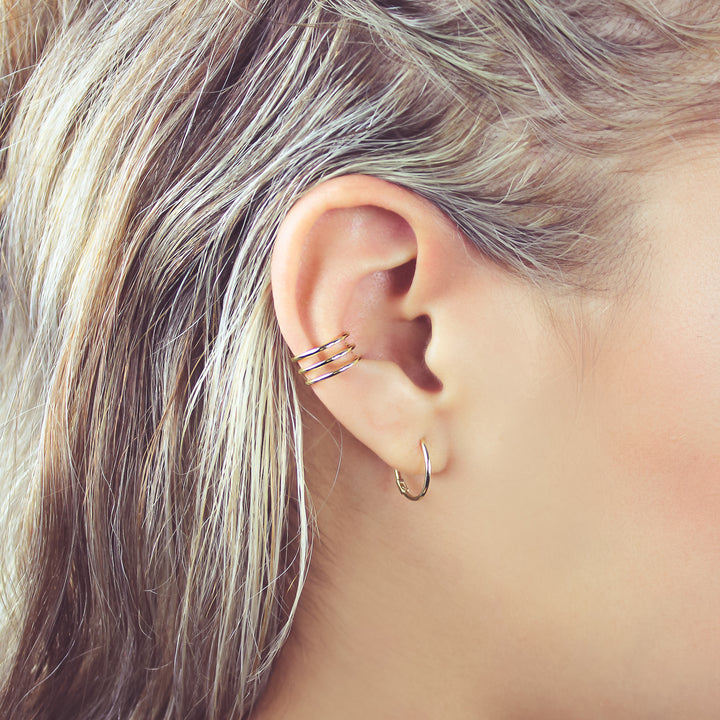 Triple Line Middle Ear Cuff - Earrings -  -  - Azil Boutique