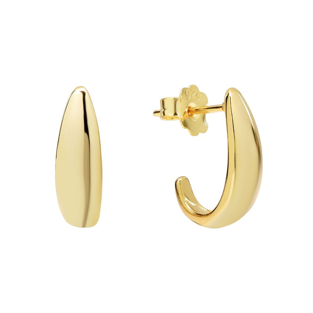 Curved Chunky Studs - Earrings - Gold - Gold - Azil Boutique