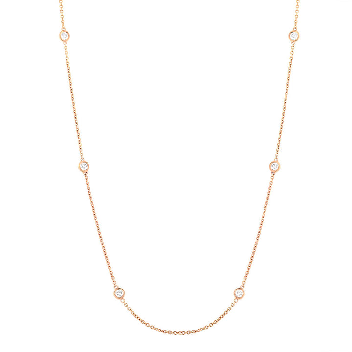 14k Diamond Bezel Chain Necklace – Azil Boutique