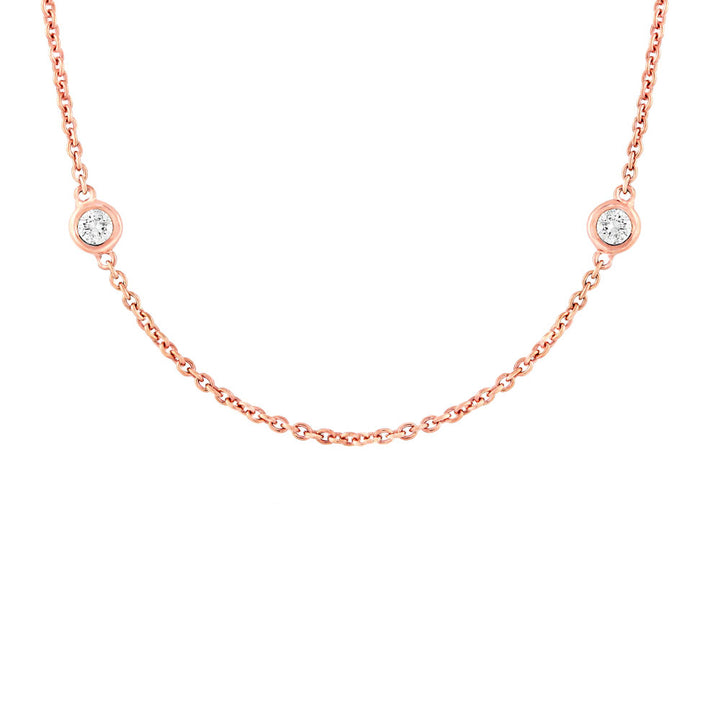 14k Diamond Bezel Chain Necklace - Necklaces -  -  - Azil Boutique