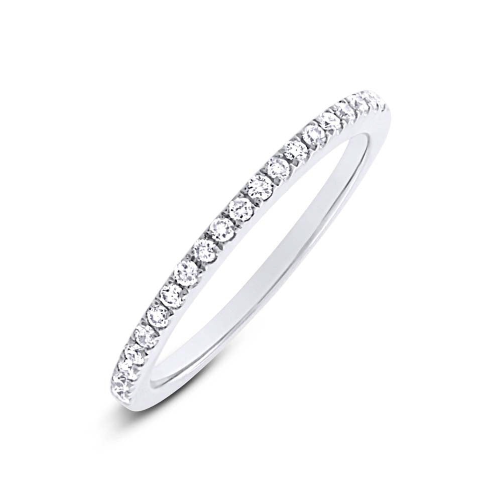 Diamonds Pave Half Way Band - Misc - White Gold - White Gold / Clear / 5 - Azil Boutique